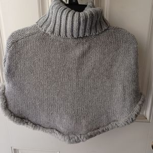 Girls poncho and velvet skirt